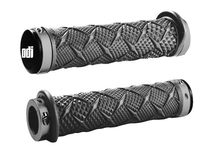 ODI Xtreme Lock-On Grips w/Flange, 130mm, Graphite w/Gray Clamps